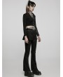 Punk Rave Black Gothic Punk Slim Long Flared Pants for Women