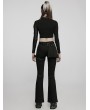 Punk Rave Black Gothic Punk Slim Long Flared Pants for Women