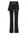 Punk Rave Black Gothic Punk Slim Long Flared Pants for Women