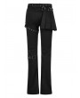 Punk Rave Black Gothic Punk Slim Long Flared Pants for Women