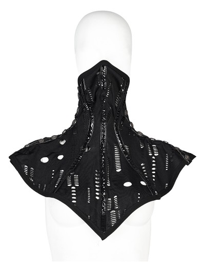 Punk Rave Black Gothic Punk Stylish Buttons Hole Face Mask Collar Punk Rave Black Gothic Punk Stylish Buttons Hole Face Mask Collar