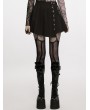 Punk Rave Black Gothic Punk Rivets Pleated Short Daily Wear Skirt