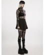 Punk Rave Black Gothic Punk Rivets Pleated Short Daily Wear Skirt