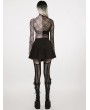 Punk Rave Black Gothic Punk Rivets Pleated Short Daily Wear Skirt