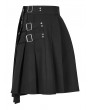 Punk Rave Black Gothic Punk Rivets Pleated Short Daily Wear Skirt