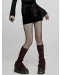 Punk Rave Black and Red Gothic Daily Striped Leg Warmer