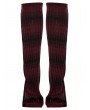 Punk Rave Black and Red Gothic Daily Striped Leg Warmer