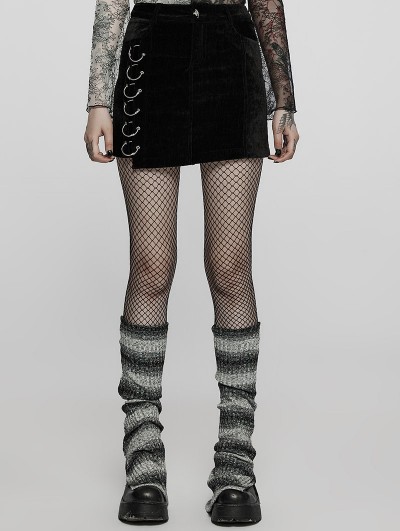 Punk Rave Black and White Gothic Daily Striped Leg Warmer