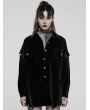 Punk Rave Black Women's Gothic Punk Velvet Daily Shirt with Detachable Sleeves