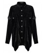 Punk Rave Black Women's Gothic Punk Velvet Daily Shirt with Detachable Sleeves