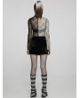 Punk Rave Black Gothic Punk Asymmetric Velvet Daily Short Skirt