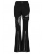 Punk Rave Black Gothic Punk Lace Splicing Long Flare Pants for Women