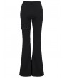 Punk Rave Black Gothic Punk Lace Splicing Long Flare Pants for Women