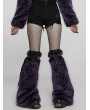 Punk Rave Violet Gothic Punk Cool Girl Hairy Leg Warmer