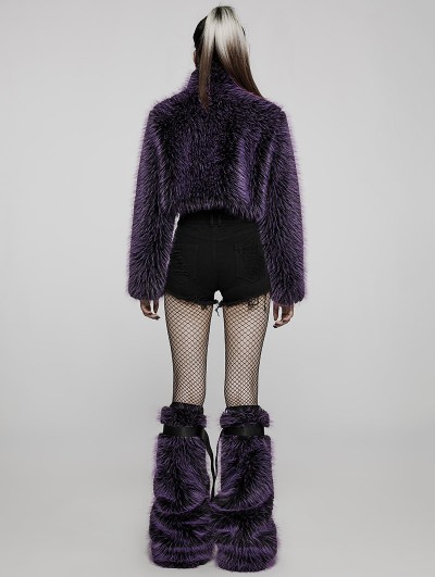 レッグウェア Punk Rave Violet Punk Leg Warmers Punk Rave Violet Gothic Punk Cool Girl Hairy Leg Warmer