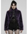 Punk Rave Purple Gothic Punk Faux Wool Daily Loose Short Coat for Women