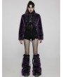 Punk Rave Purple Gothic Punk Faux Wool Daily Loose Short Coat for Women