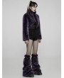 Punk Rave Purple Gothic Punk Faux Wool Daily Loose Short Coat for Women