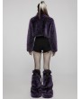 Punk Rave Purple Gothic Punk Faux Wool Daily Loose Short Coat for Women