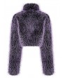 Punk Rave Purple Gothic Punk Faux Wool Daily Loose Short Coat for Women