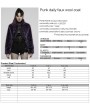 Punk Rave Purple Gothic Punk Faux Wool Daily Loose Short Coat for Women