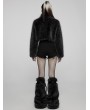 Punk Rave Black Gothic Punk Faux Wool Daily Loose Short Coat for Women