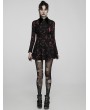 Punk Rave Black Gothic Long Sleeve Printed Short Dress