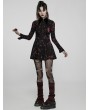 Punk Rave Black Gothic Long Sleeve Printed Short Dress