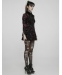Punk Rave Black Gothic Long Sleeve Printed Short Dress