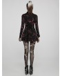 Punk Rave Black Gothic Long Sleeve Printed Short Dress
