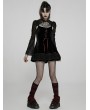 Punk Rave Black Gothic Two-Piece Velvet Spider Web Cool Girl Short Dress