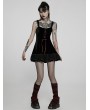 Punk Rave Black Gothic Two-Piece Velvet Spider Web Cool Girl Short Dress