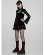 Punk Rave Black Gothic Two-Piece Velvet Spider Web Cool Girl Short Dress