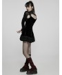 Punk Rave Black Gothic Two-Piece Velvet Spider Web Cool Girl Short Dress