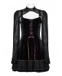 Punk Rave Black Gothic Two-Piece Velvet Spider Web Cool Girl Short Dress