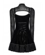 Punk Rave Black Gothic Two-Piece Velvet Spider Web Cool Girl Short Dress