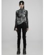 Punk Rave Black and White Dark Gothic Chiffon Long Sleeve T-Shirt for Women