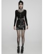 Punk Rave Black Gothic Punk Military Sexy Slit PU Leather Short Skirt