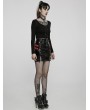 Punk Rave Black Gothic Punk Military Sexy Slit PU Leather Short Skirt