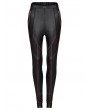 Punk Rave Black Gothic Punk Military Sexy Slit PU Leather Short Skirt