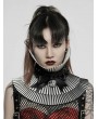 Punk Rave Black and White Gothic 3D Collar with Detachable Bow