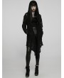 Punk Rave Black Gothic Cotton Lace Loose Hooded Trench Coat for Women