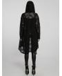 Punk Rave Black Gothic Cotton Lace Loose Hooded Trench Coat for Women