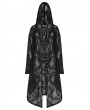 Punk Rave Black Gothic Cotton Lace Loose Hooded Trench Coat for Women