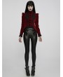 Punk Rave Red Vintage Gothic Lace Velvet Short Coat for Women