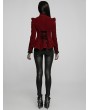 Punk Rave Red Vintage Gothic Lace Velvet Short Coat for Women