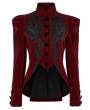 Punk Rave Red Vintage Gothic Lace Velvet Short Coat for Women