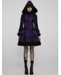 Punk Rave Black and Violet Gothic Lolita Hooded Long Coat for Women