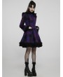 Punk Rave Black and Violet Gothic Lolita Hooded Long Coat for Women
