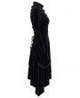 Punk Rave Black Gothic Velvet High Collar Long Sleeve Asymmetric Dress